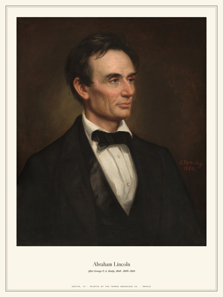 Portrait of Abraham Lincoln by George P. A. Healy, painted from life in 1860