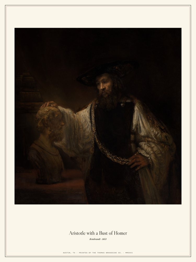 Aristotle with a Bust of Homer. Rembrandt, 1653