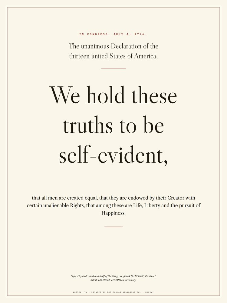 Declaration broadside in black and red