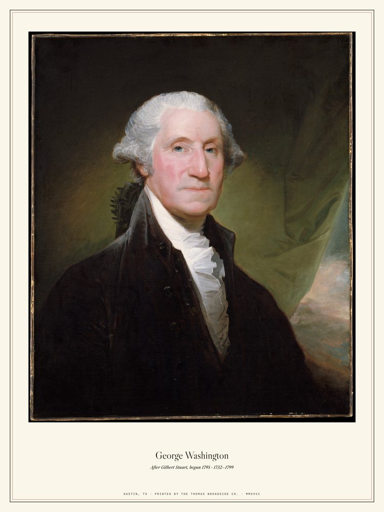 Portrait of George Washington by Gilbert Stuart, begun 1795