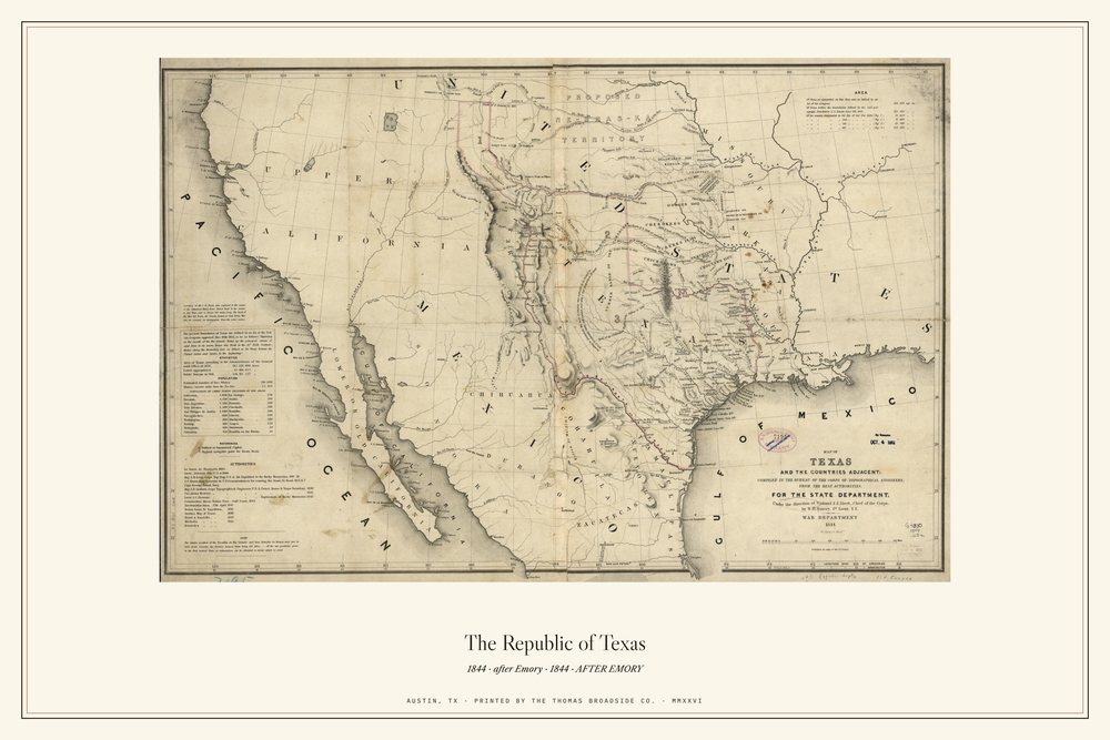 Map of Texas and the countries adjacent, Emory, 1844